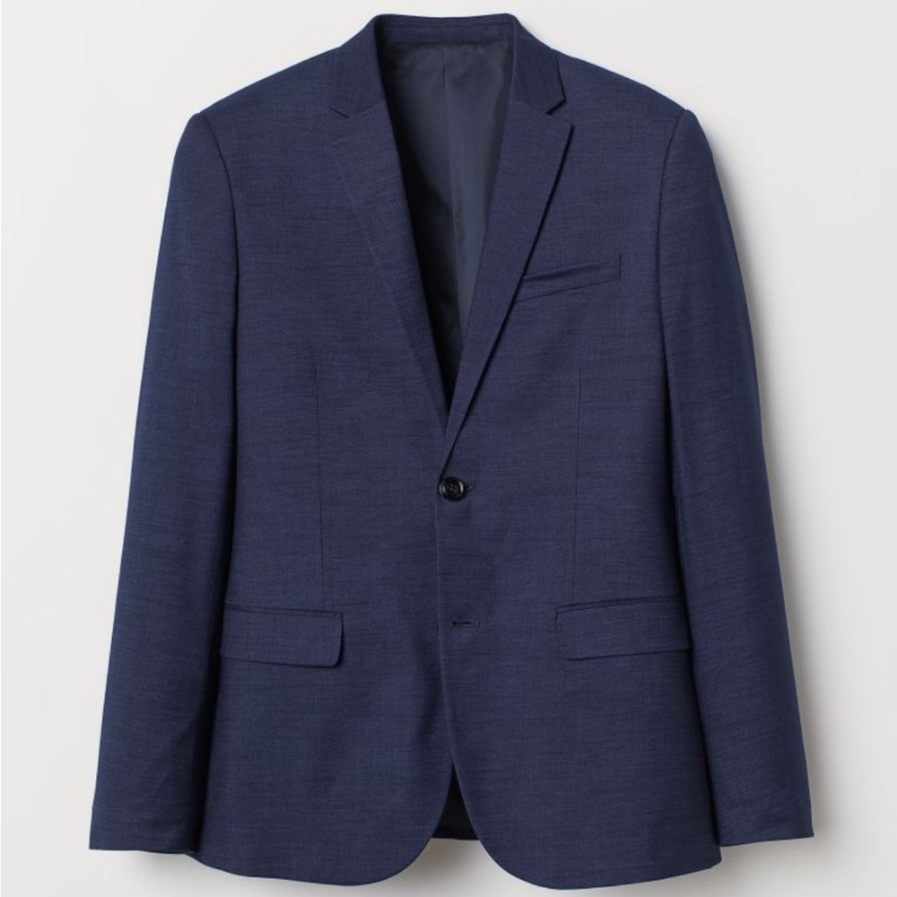H&M Men’s Skinny Fit Navy Blue Blazer - 38R